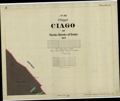 CIAGO Mappa originale d'impianto del Catasto austro-ungarico. Scala 1:2880 Preview 1