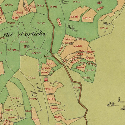 CINTE TESINO PRIMA PARTE Mappa originale d'impianto del Catasto austro-ungarico. Scala 1:2880 Preview 2