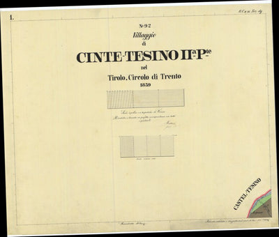 CINTE TESINO SECONDA PARTE Mappa originale d'impianto del Catasto austro-ungarico. Scala 1:2880 Preview 1
