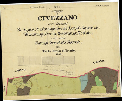 CIVEZZANO Mappa originale d'impianto del Catasto austro-ungarico. Scala 1:2880 Preview 1