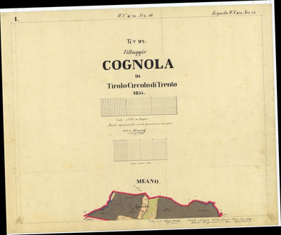 COGNOLA Mappa originale d'impianto del Catasto austro-ungarico. Scala 1:2880 Preview 1
