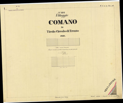 COMANO Mappa originale d'impianto del Catasto austro-ungarico. Scala 1:2880 Preview 1