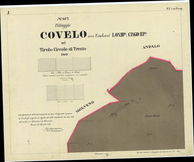 COVELO Mappa originale d'impianto del Catasto austro-ungarico. Scala 1:2880 Preview 1