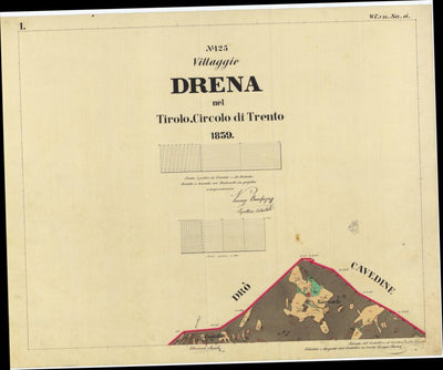 DRENA Mappa originale d'impianto del Catasto austro-ungarico. Scala 1:2880 Preview 1