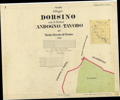 DORSINO Mappa originale d'impianto del Catasto austro-ungarico. Scala 1:2880 Preview 1