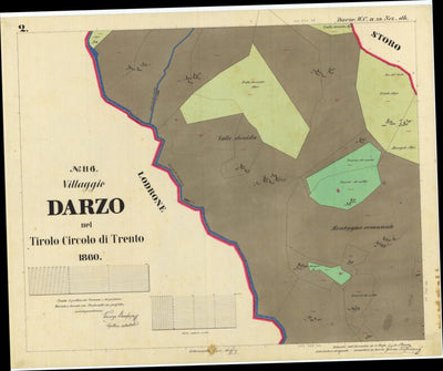 DARZO Mappa originale d'impianto del Catasto austro-ungarico. Scala 1:2880 Preview 1