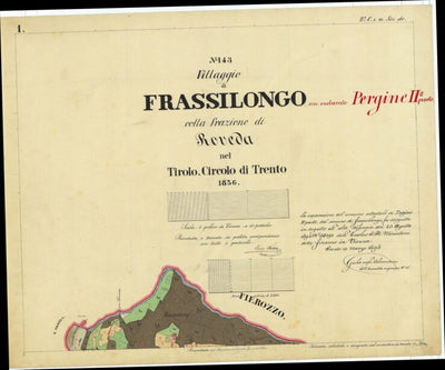 FRASSILONGO Mappa originale d'impianto del Catasto austro-ungarico. Scala 1:2880 Preview 1