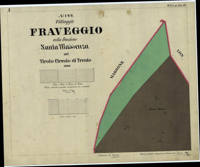 FRAVEGGIO Mappa originale d'impianto del Catasto austro-ungarico. Scala 1:2880 Preview 1