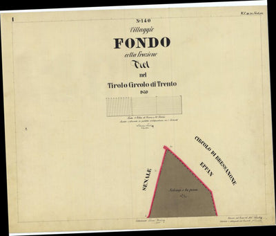 FONDO Mappa originale d'impianto del Catasto austro-ungarico. Scala 1:2880 Preview 1