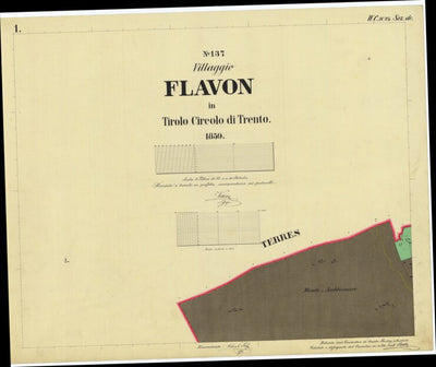 FLAVON Mappa originale d'impianto del Catasto austro-ungarico. Scala 1:2880 Preview 1
