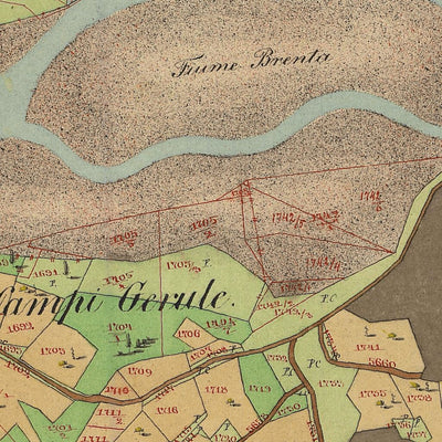 GRIGNO Mappa originale d'impianto del Catasto austro-ungarico. Scala 1:2880 Preview 3