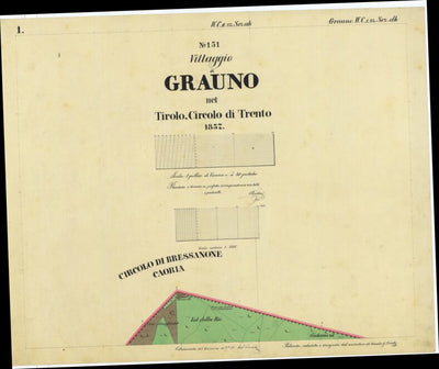 GRAUNO Mappa originale d'impianto del Catasto austro-ungarico. Scala 1:2880 Preview 1