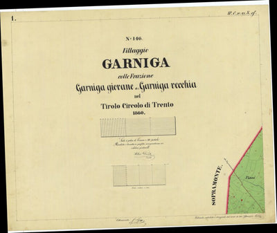 GARNIGA Mappa originale d'impianto del Catasto austro-ungarico. Scala 1:2880 Preview 1