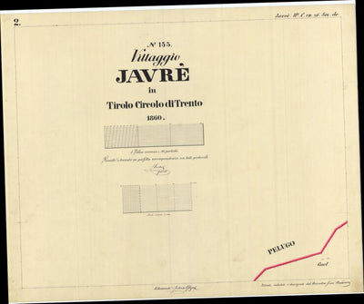 JAVRÈ Mappa originale d'impianto del Catasto austro-ungarico. Scala 1:2880 Preview 1