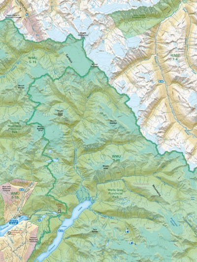 TOBC45 Wells Gray Provincial Park - Thompson Okanagan BC Topo Map Preview 1