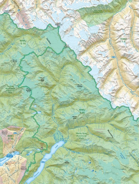 TOBC45 Wells Gray Provincial Park - Thompson Okanagan BC Topo Map Preview 1