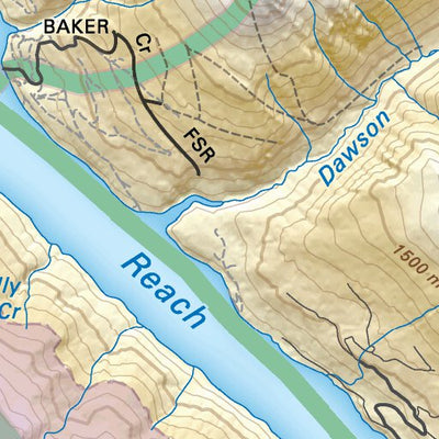 TOBC44 Kinbasket Lake - Thompson Okanagan BC Topo Map Preview 2