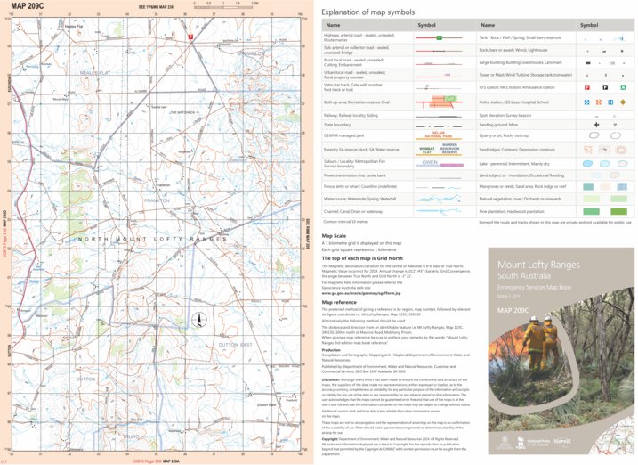 Mount Lofty Ranges Map 209C by Mapland - Department for Environment and ...