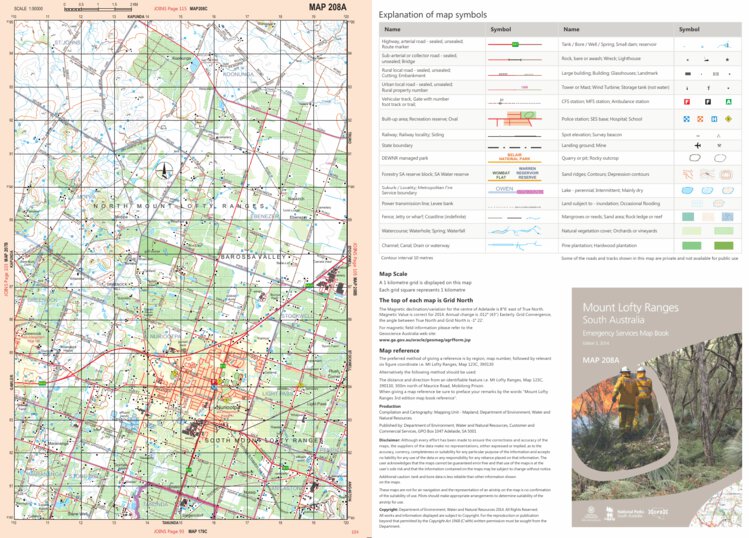 Mount Lofty Ranges Map 208A by Mapland - Department for Environment and ...
