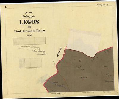 LEGOS Mappa originale d'impianto del Catasto austro-ungarico. Scala 1:2880 Preview 1