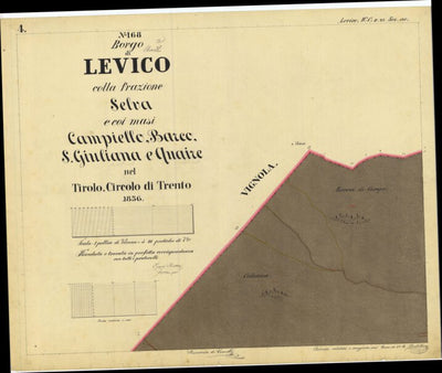 LEVICO Mappa originale d'impianto del Catasto austro-ungarico. Scala 1:2880 Preview 1