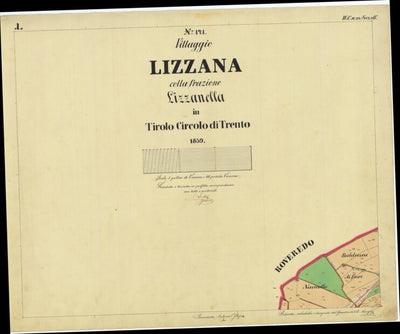LIZZANA Mappa originale d'impianto del Catasto austro-ungarico. Scala 1:2880 Preview 1