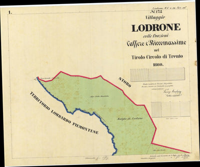 LODRONE Mappa originale d'impianto del Catasto austro-ungarico. Scala 1:2880 Preview 1