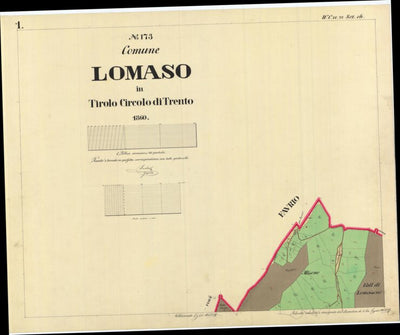LOMASO Mappa originale d'impianto del Catasto austro-ungarico. Scala 1:2880 Preview 1