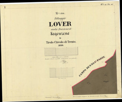 LOVER Mappa originale d'impianto del Catasto austro-ungarico. Scala 1:2880 Preview 1