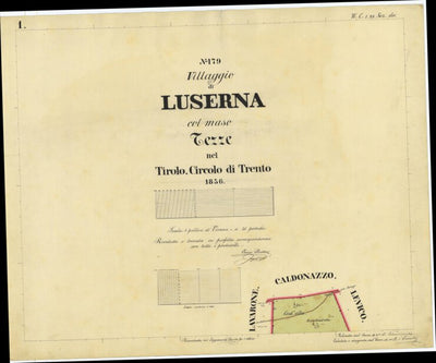 LUSERNA Mappa originale d'impianto del Catasto austro-ungarico. Scala 1:2880 Preview 1