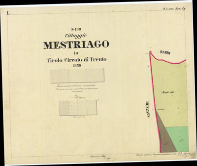 MESTRIAGO Mappa originale d'impianto del Catasto austro-ungarico. Scala 1:2880 Preview 1
