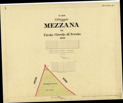 MEZZANA Mappa originale d'impianto del Catasto austro-ungarico. Scala 1:2880 Preview 1