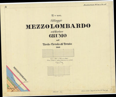 MEZZOLOMBARDO Mappa originale d'impianto del Catasto austro-ungarico. Scala 1:2880 Preview 1