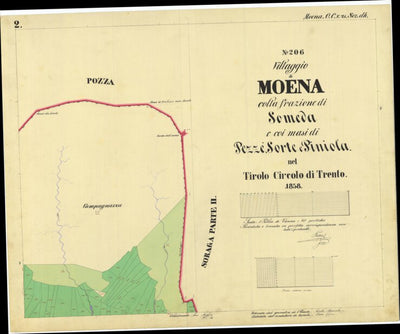 MOENA Mappa originale d'impianto del Catasto austro-ungarico. Scala 1:2880 Preview 1