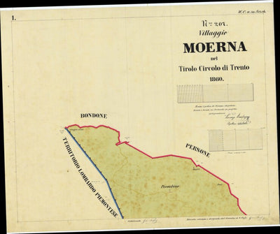 MOERNA Mappa originale d'impianto del Catasto austro-ungarico. Scala 1:2880 Preview 1