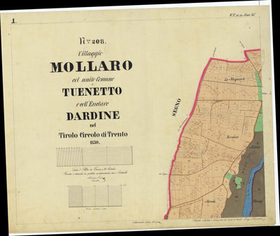 MOLLARO Mappa originale d'impianto del Catasto austro-ungarico. Scala 1:2880 Preview 1