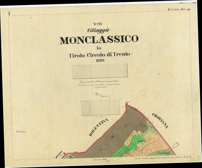 MONCLASSICO Mappa originale d'impianto del Catasto austro-ungarico. Scala 1:2880 Preview 1
