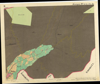 MONTAGNE Mappa originale d'impianto del Catasto austro-ungarico. Scala 1:2880 Preview 2