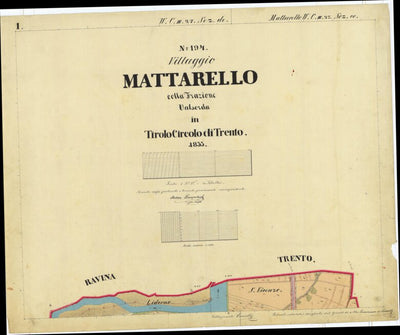 MATTARELLO Mappa originale d'impianto del Catasto austro-ungarico. Scala 1:2880 Preview 1