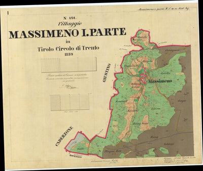 MASSIMENO I PARTE Mappa originale d'impianto del Catasto austro-ungarico. Scala 1:2880 Preview 1