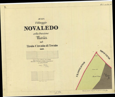 NOVALEDO Mappa originale d'impianto del Catasto austro-ungarico. Scala 1:2880 Preview 1
