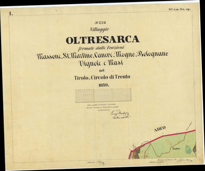OLTRESARCA Mappa originale d'impianto del Catasto austro-ungarico. Scala 1:2880 Preview 1