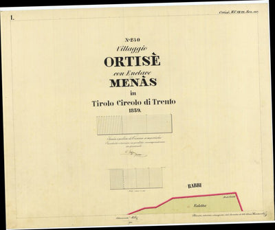 ORTISÈ Mappa originale d'impianto del Catasto austro-ungarico. Scala 1:2880 Preview 1