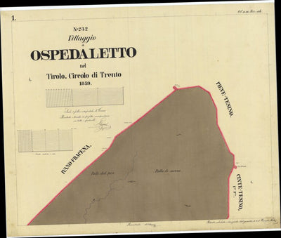 OSPEDALETTO Mappa originale d'impianto del Catasto austro-ungarico. Scala 1:2880 Preview 1