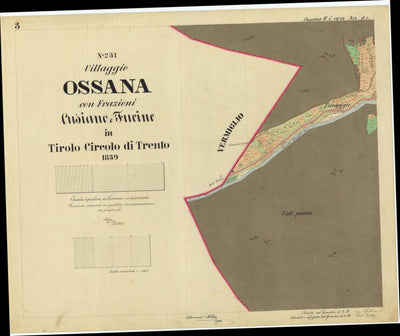 OSSANA Mappa originale d'impianto del Catasto austro-ungarico. Scala 1:2880 Preview 1