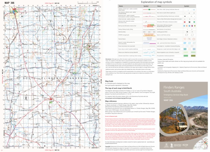 Flinders Ranges Map 366 by Mapland - Department for Environment and ...