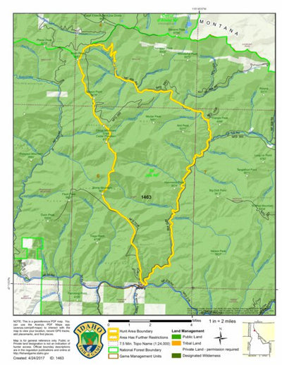 General Season Hunt Areas - Wolf - Unit 6 within the North Fork of the St Joe River drainage Preview 1