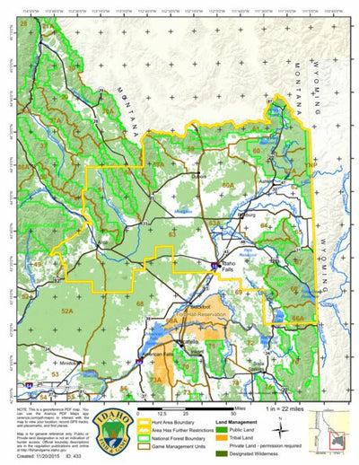 General Season Hunt Areas - Furbearer - Bonneville, Butte, Clark, Fremont, Jefferson, and Others Preview 1