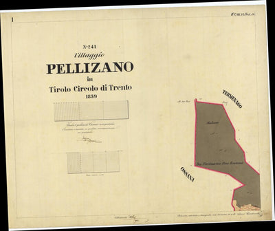PELLIZZANO Mappa originale d'impianto del Catasto austro-ungarico. Scala 1:2880 Preview 1
