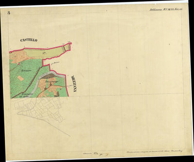 PELLIZZANO Mappa originale d'impianto del Catasto austro-ungarico. Scala 1:2880 Preview 2